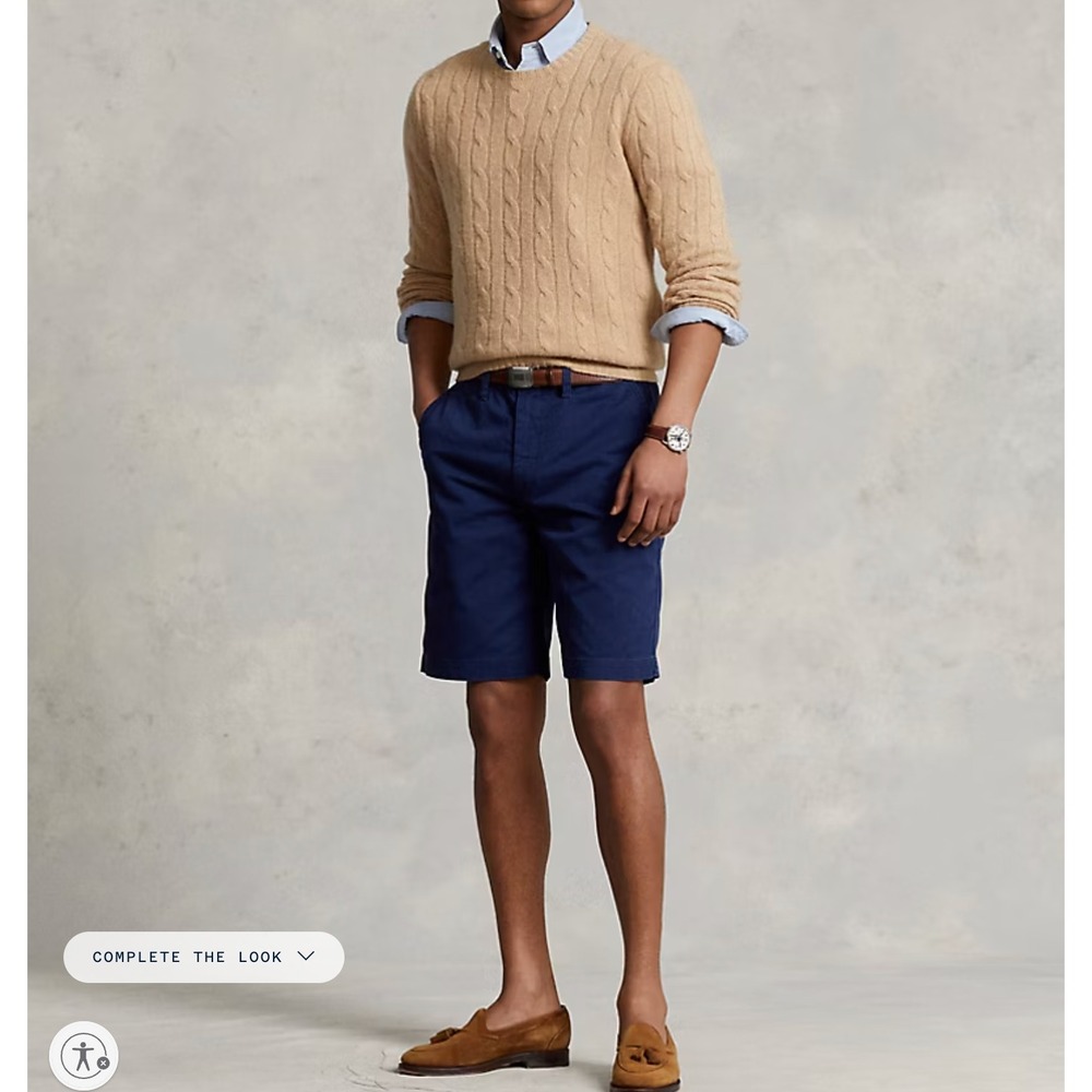 Polo Ralph Lauren Relaxed Fit Blue‎ 100% Cotton Mens Shorts Size 42